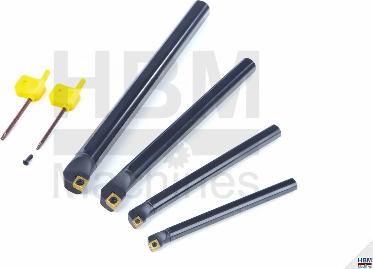 HBM 4-delige Binnendraaibeitelset HM Wisselplaten 10cm Metaal