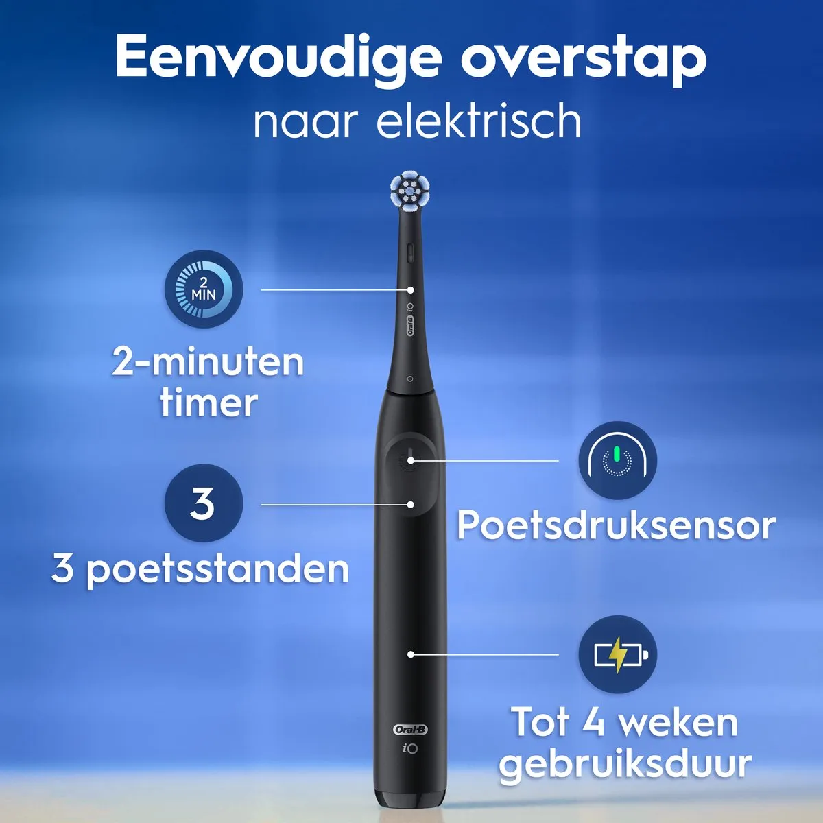 Oral-B iO2 Elektrische Tandenborstel - 2 Stuks - Night Black & Calm Pink