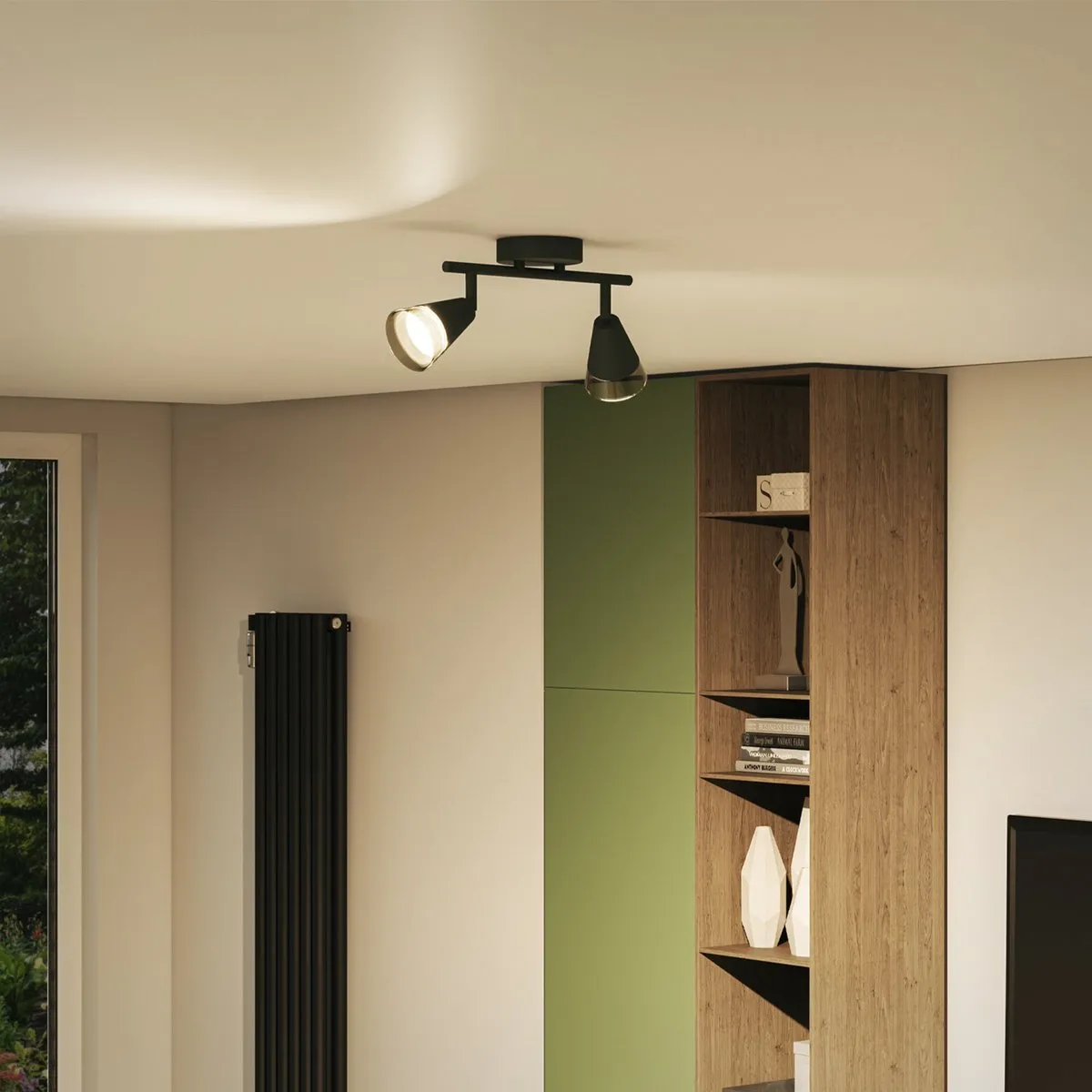Philips Cleft Opbouwspot Zwart - 2x GU10 4,8W Warmwit