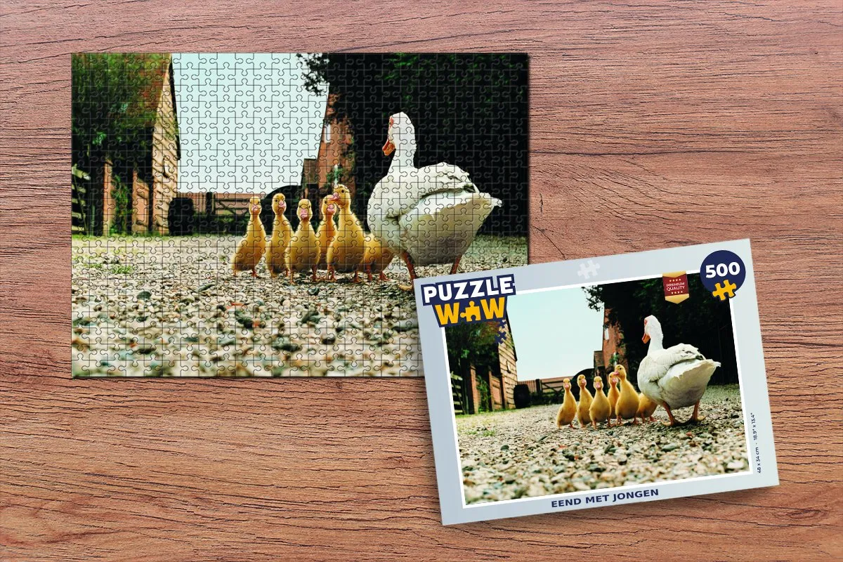 PuzzleWow Legpuzzel Eend met jongen 500 Stuks - Multicolor