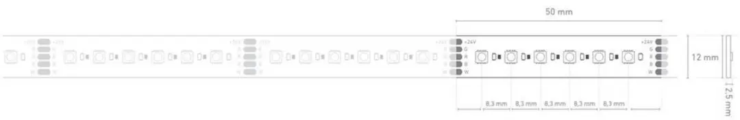 Barthelme 51542628 LED-strip RGBW 24V 5m - afbeelding 2 van 2