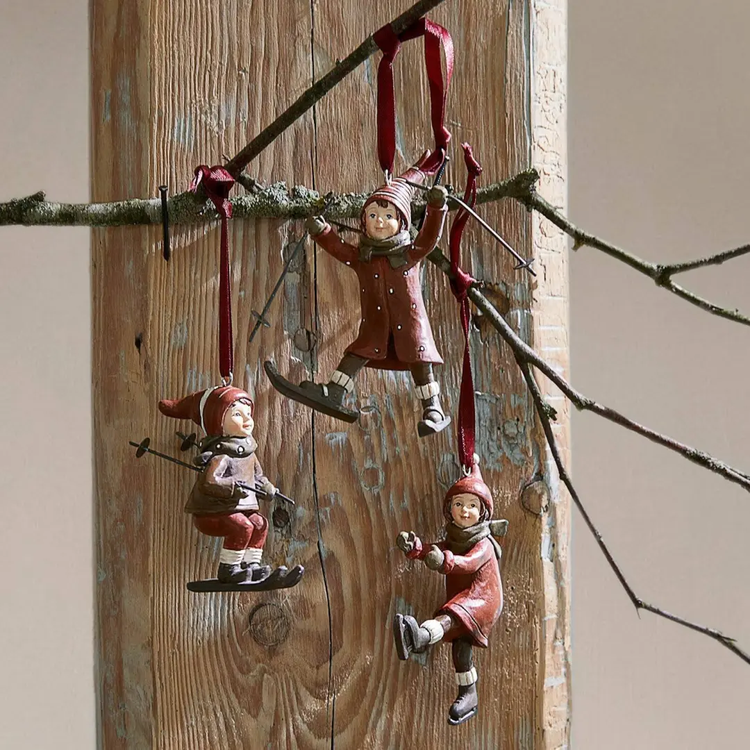 Loberon Bibury Hanger Set van 3 - Rood/Groen - afbeelding 5 van 5