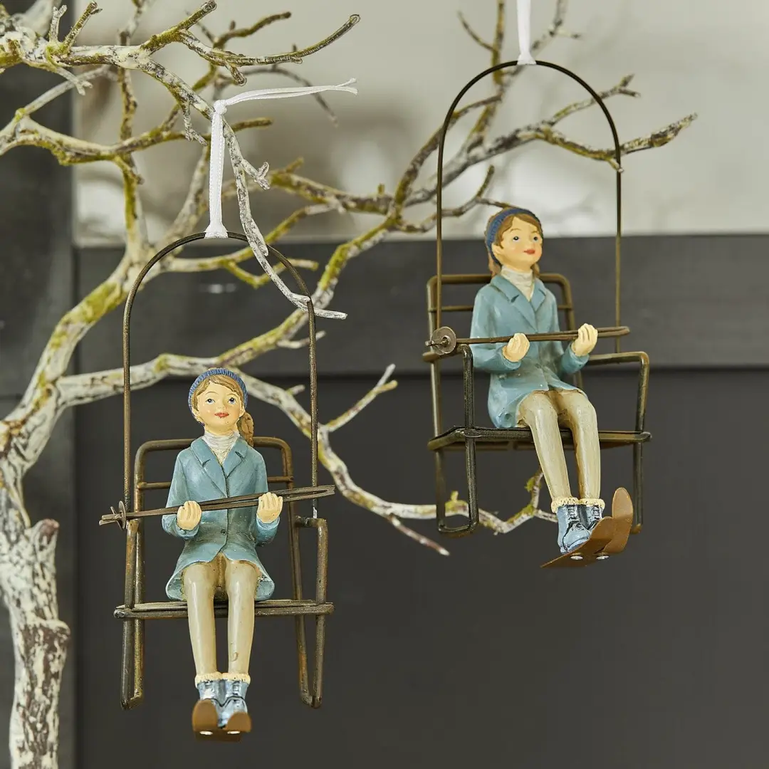 Loberon Hanger set van 2 Herveline - Blauw - afbeelding 2 van 3
