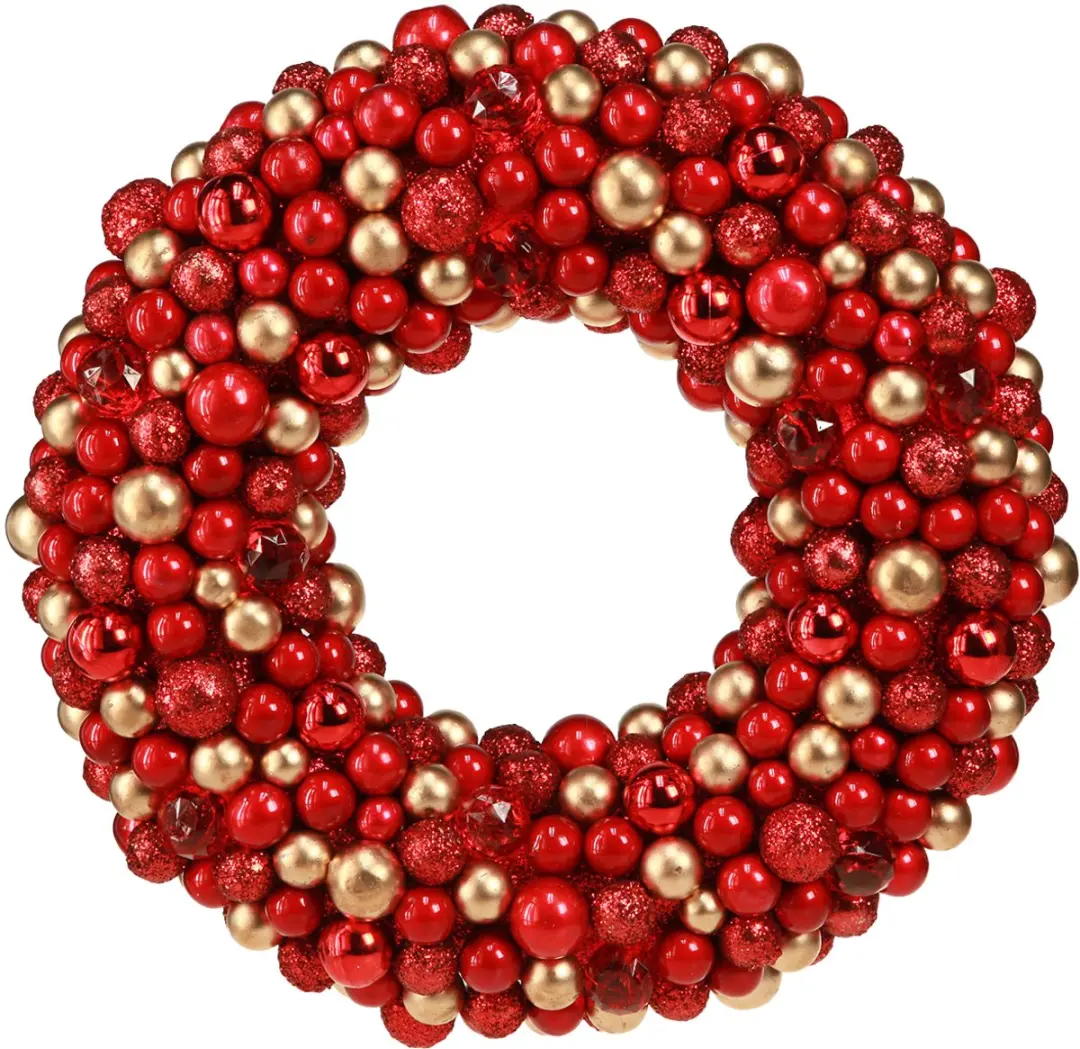 Krans kunststof d33l6.5 cm rood