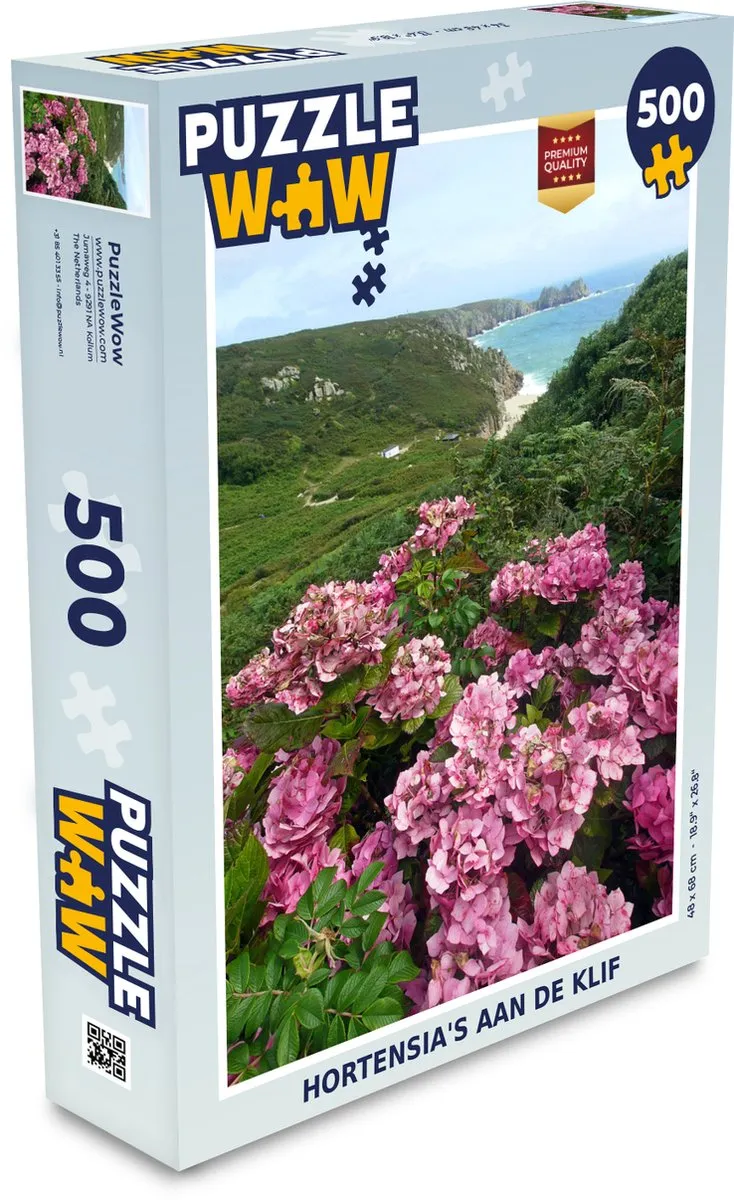 PuzzleWow Hortensia's aan de Klif Legpuzzel 500 Stuks