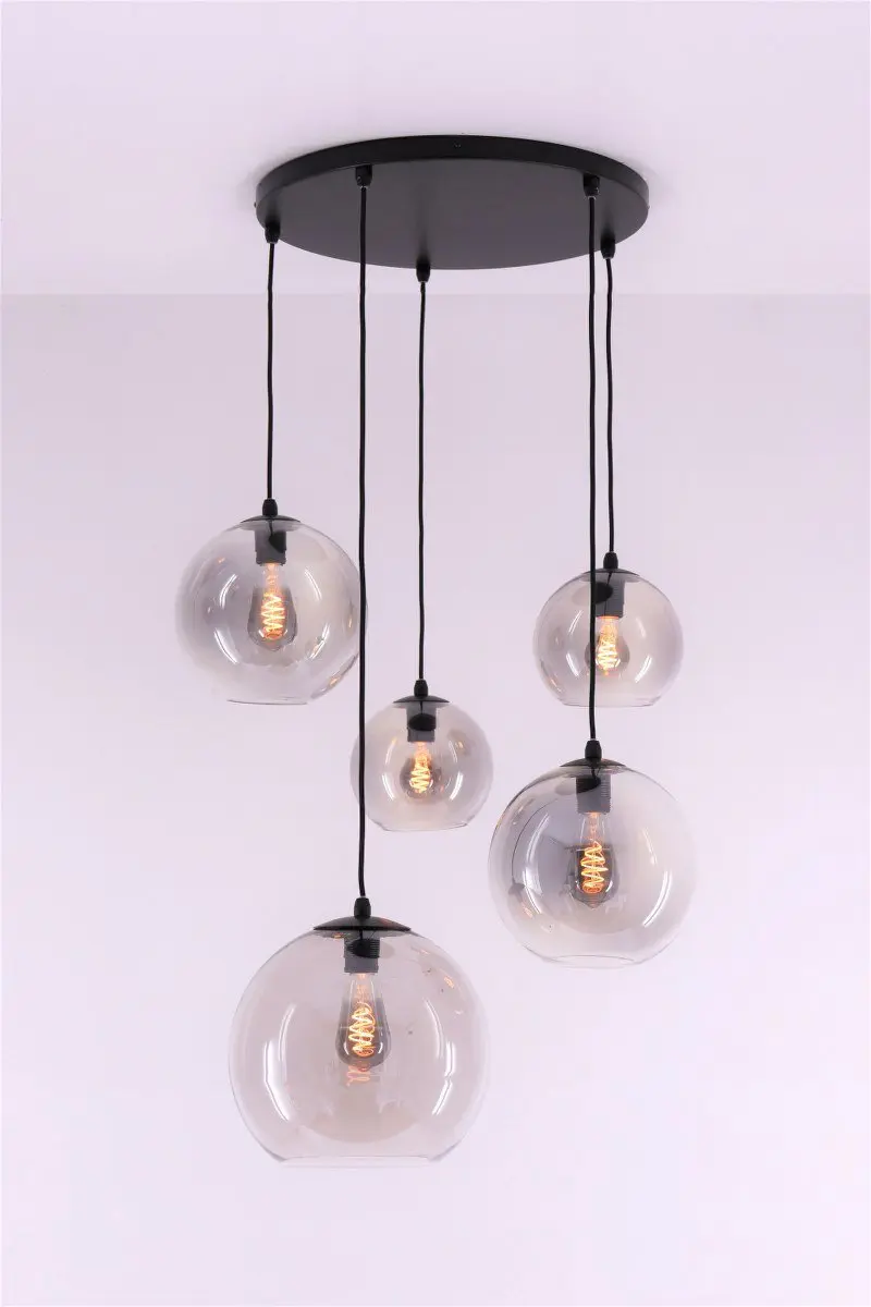 EEF Hanglamp Grey getint glas