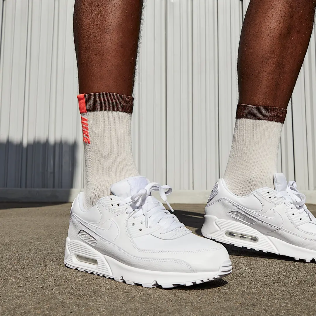 Nike Air Max 90 Leather Sneakers - Triple White - 47.5 - afbeelding 3 van 6