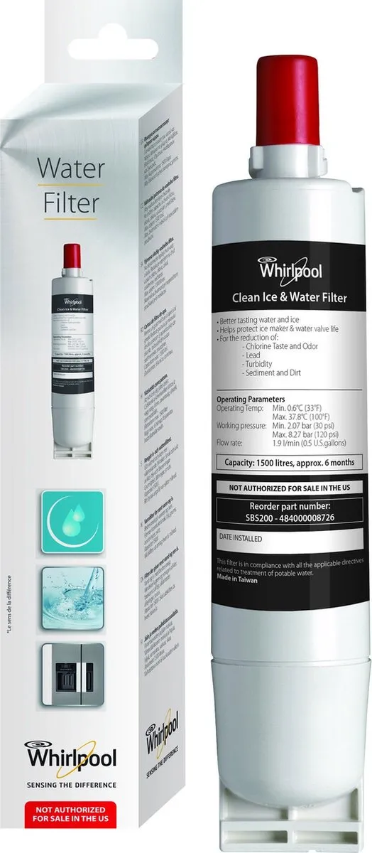 Whirlpool SBS001 Waterfilter - o.a. Amerikaanse koelkasten
