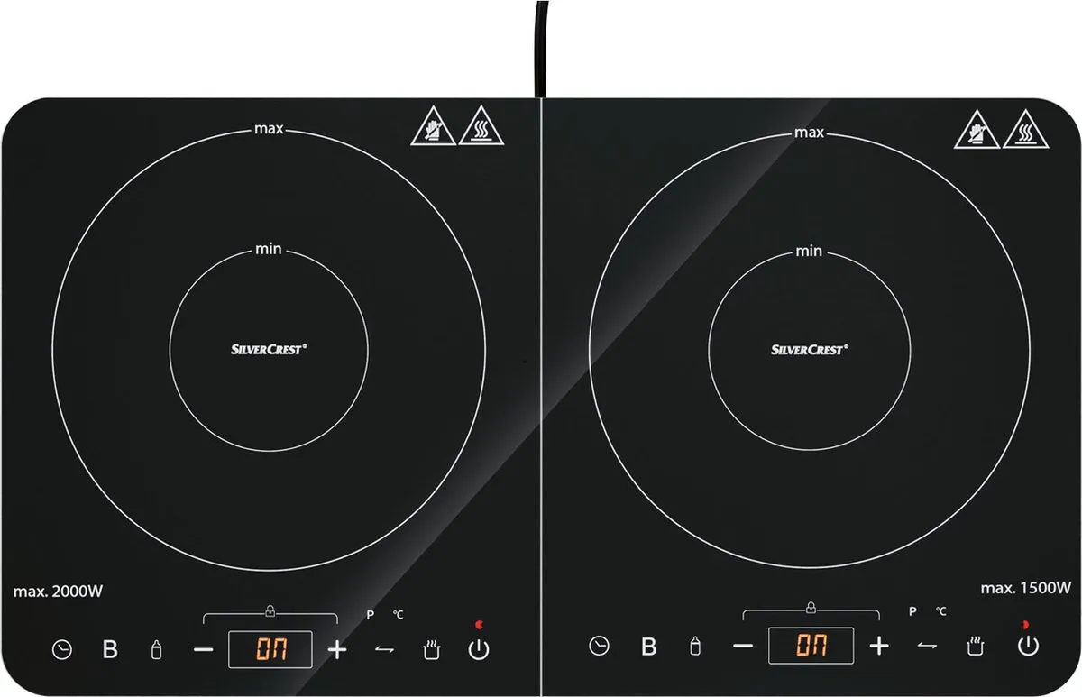 SILVERCREST Dubbele Inductiekookplaat 3500W - 2 Zones