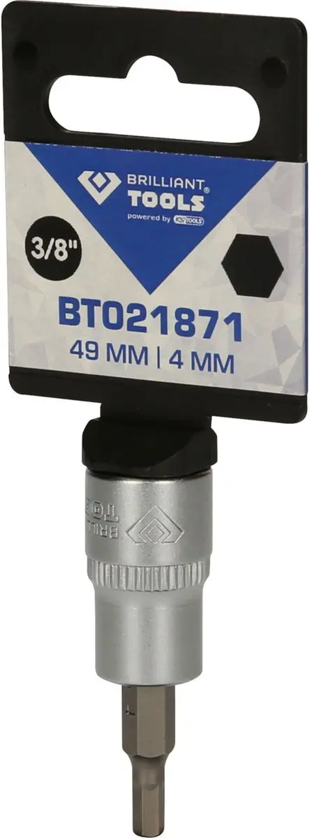 Brilliant Tools BT021871 Binnenzeskant Bit-dop 3/8 - 4mm - afbeelding 3 van 4