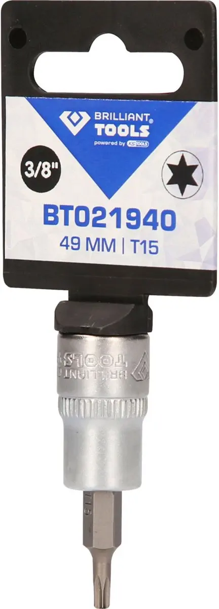 Brilliant Tools 3/8" Torx-bit dop T15 BT021940 - afbeelding 2 van 4