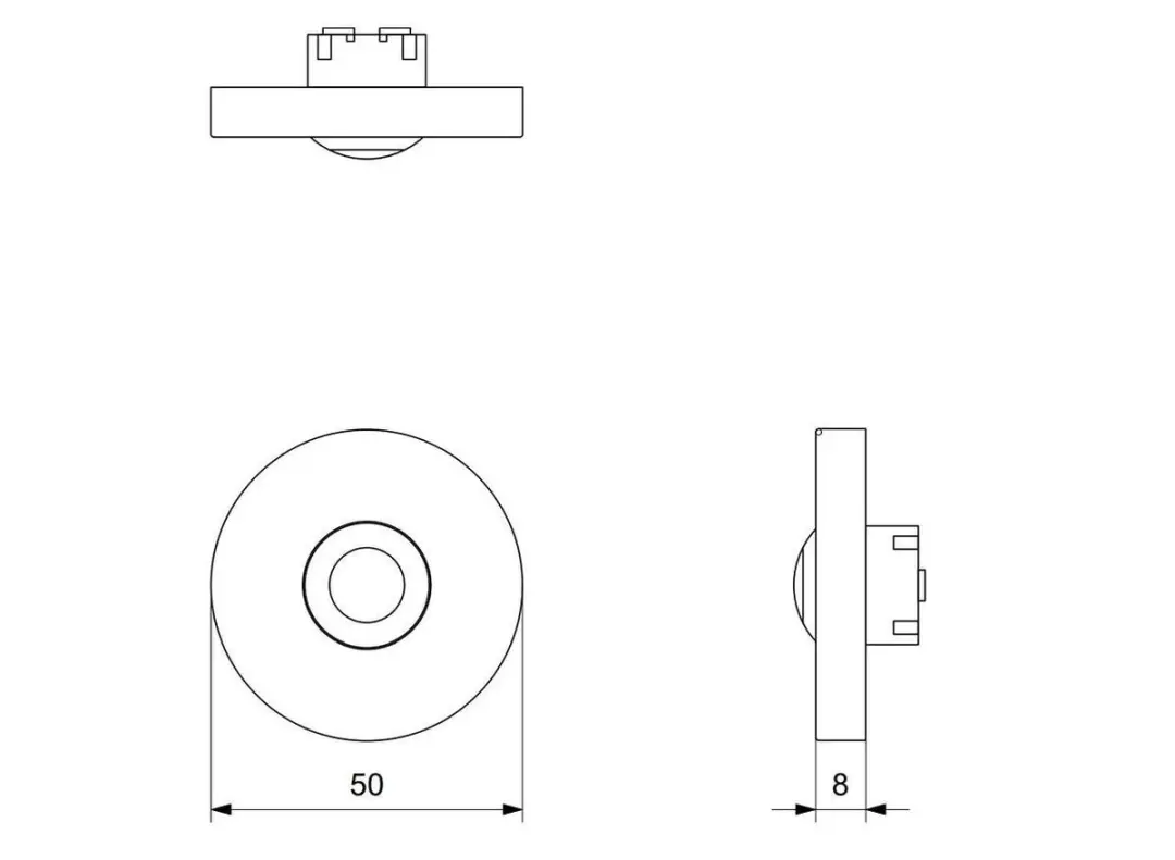 GPF Deurbel Rond 50x8mm GPF9827.09 - RVS Satin - afbeelding 2 van 3