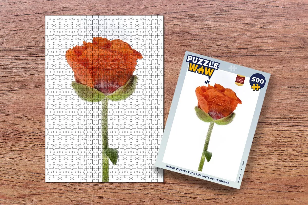 PuzzleWow Legpuzzel Oranje Papaver 500 Stuks - Multicolor