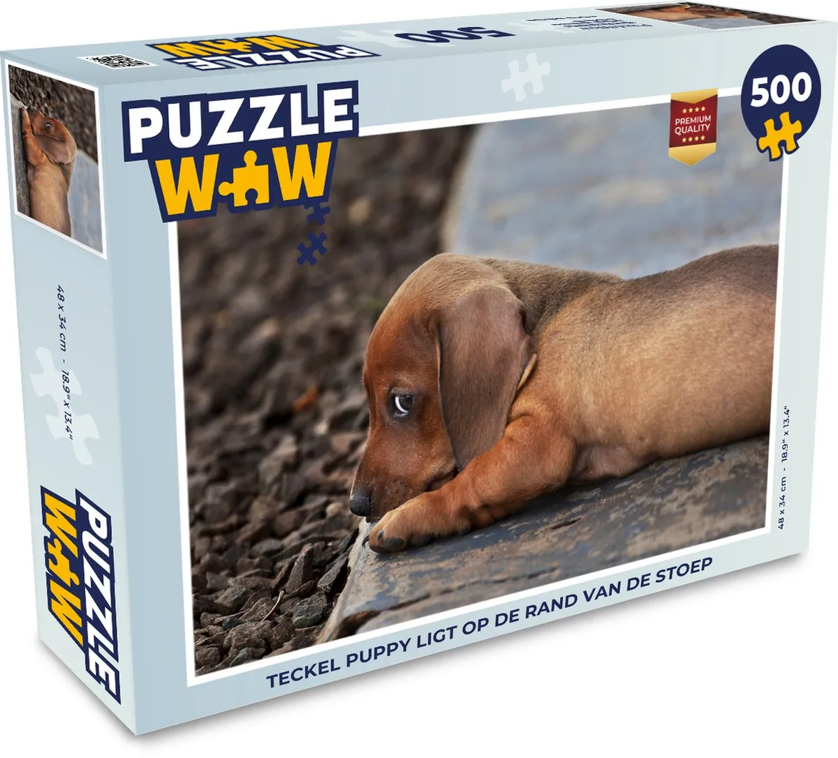 PuzzleWow Teckel Puppy Legpuzzel 500 Stuks
