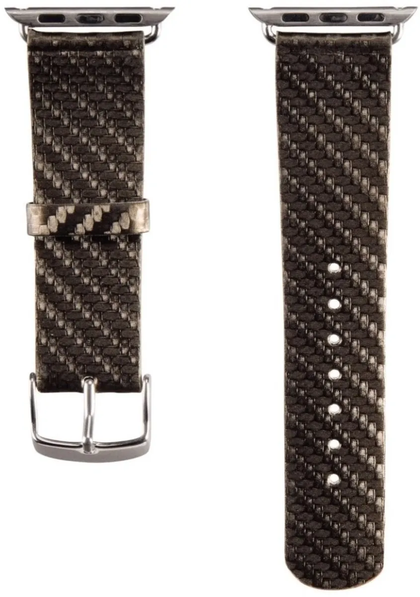 Hama Carbon Horlogeband Apple Watch 38mm - Bruin