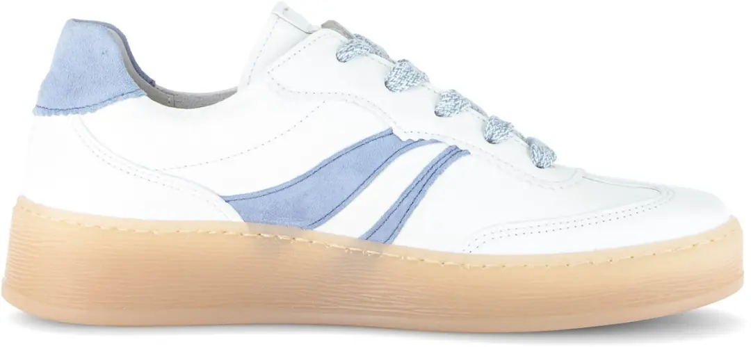 Gabor Sneakers Dames Wit Leer - Wit/Blauw - 37 - afbeelding 2 van 6