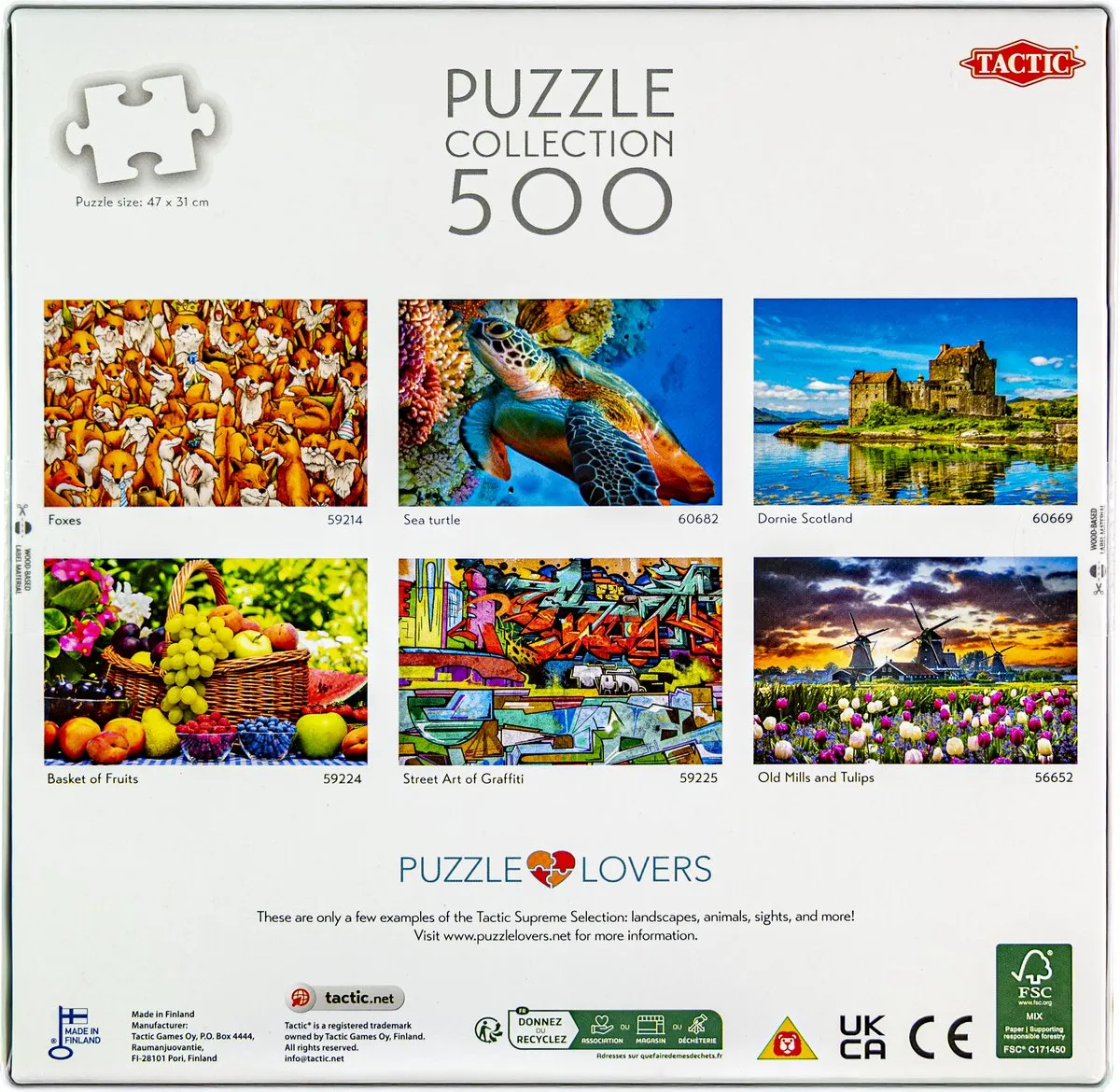Tactic Water Colors Puzzel 500 Stuks - Scandinavisch Palet