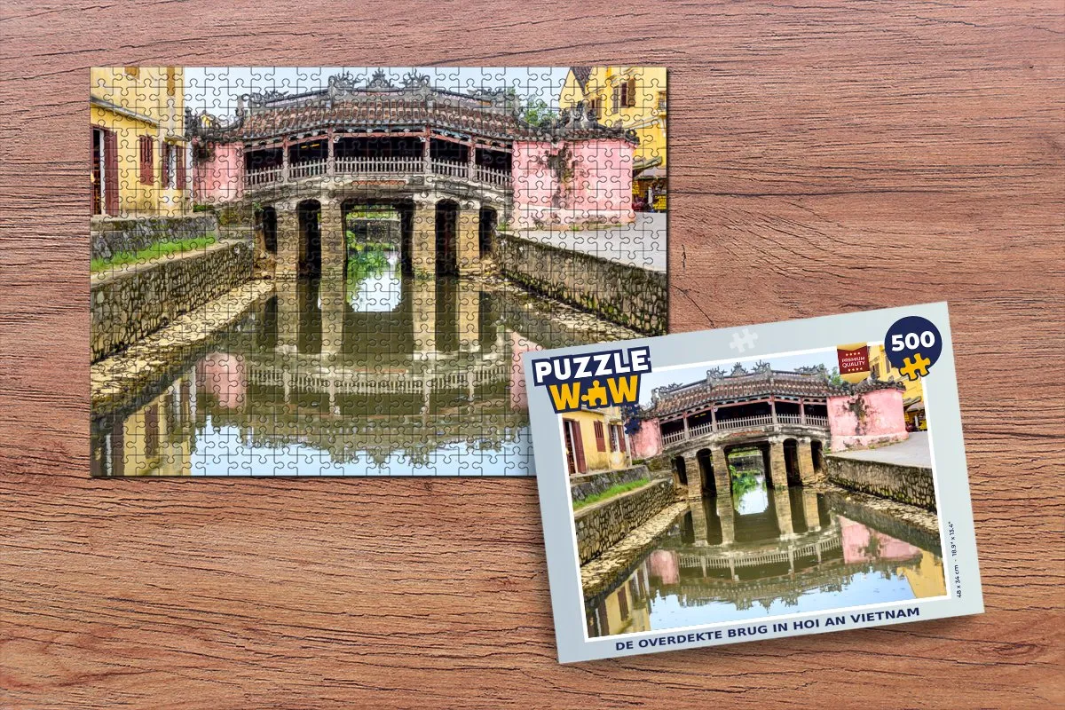 PuzzleWow Legpuzzel Hoi An Brug 500 Stuks - Multicolor