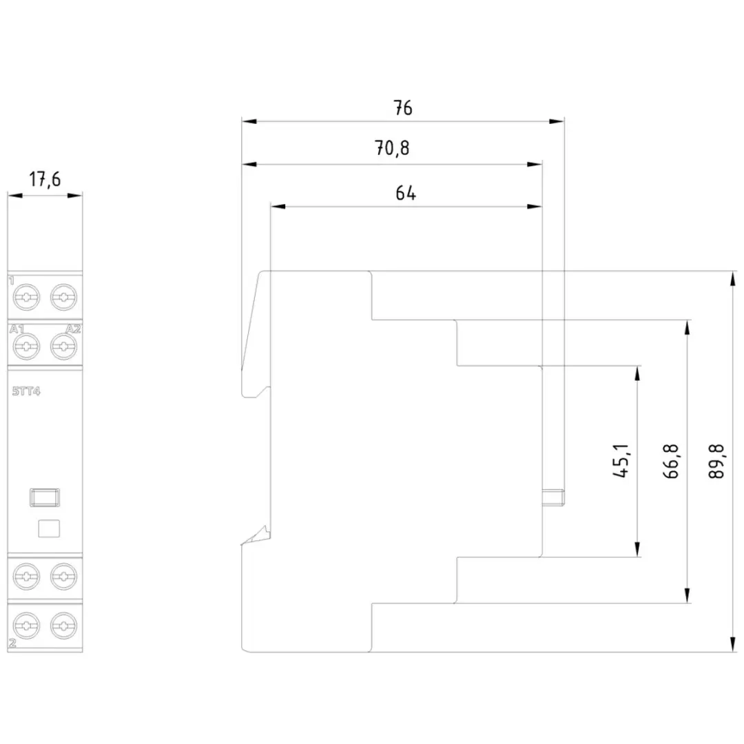 Siemens 5TT41020 Afstandsschakelaar DIN-rail - 2x NO - afbeelding 2 van 3