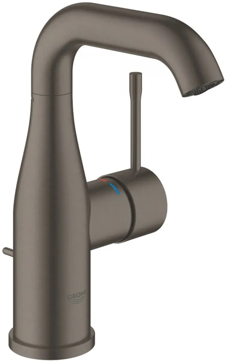 Grohe Essence wastafelmengkraan M-size met waste en hoge uitloop hard graphite g