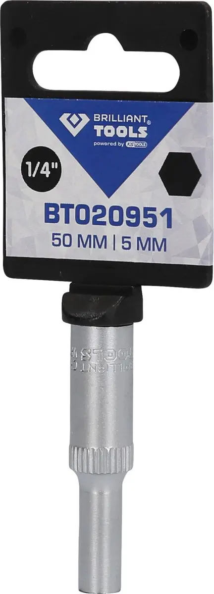 Brilliant Tools BT020951 Inbusdop 1/4" 5mm Lang - afbeelding 2 van 4