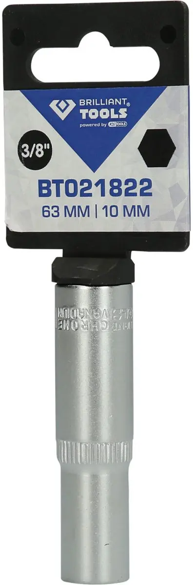 Brilliant Tools BT021822 Dopsleutel 3/8" 10 mm - Lange Uitvoering - afbeelding 3 van 4