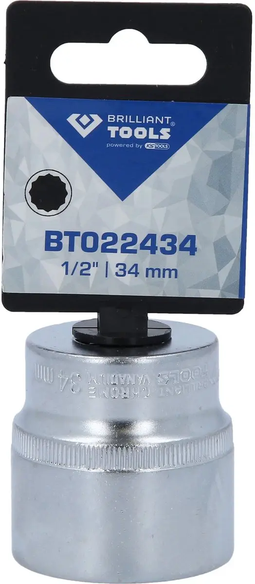 Brilliant Tools BT022434 Dopsleutel 34 mm - 1/2" Twaalfkant - afbeelding 2 van 4
