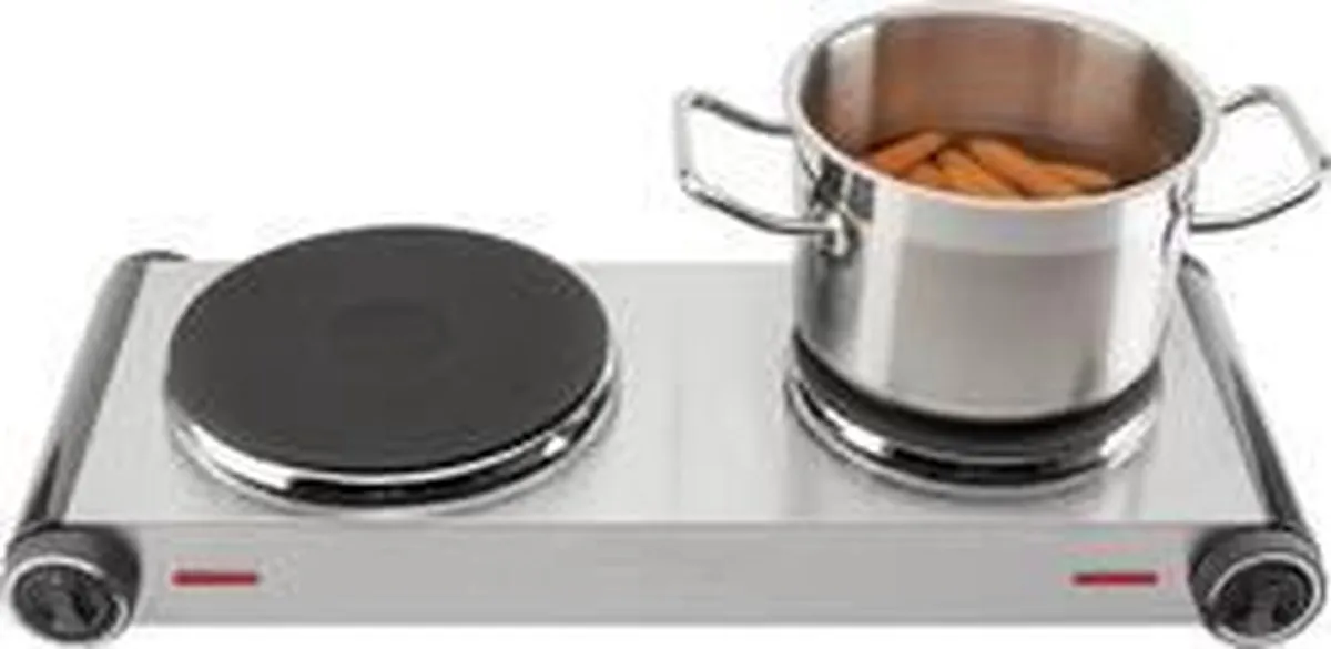 Tristar KP-6248 Elektrische Kookplaat 2500W - 2 Kookzones - Zilver