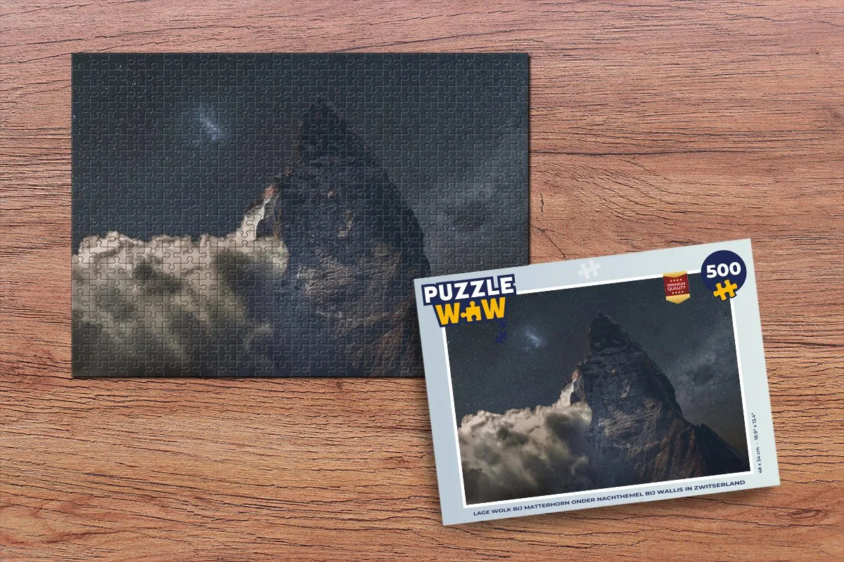 PuzzleWow Matterhorn Nachthemel Legpuzzel 500 Stuks - Multicolor