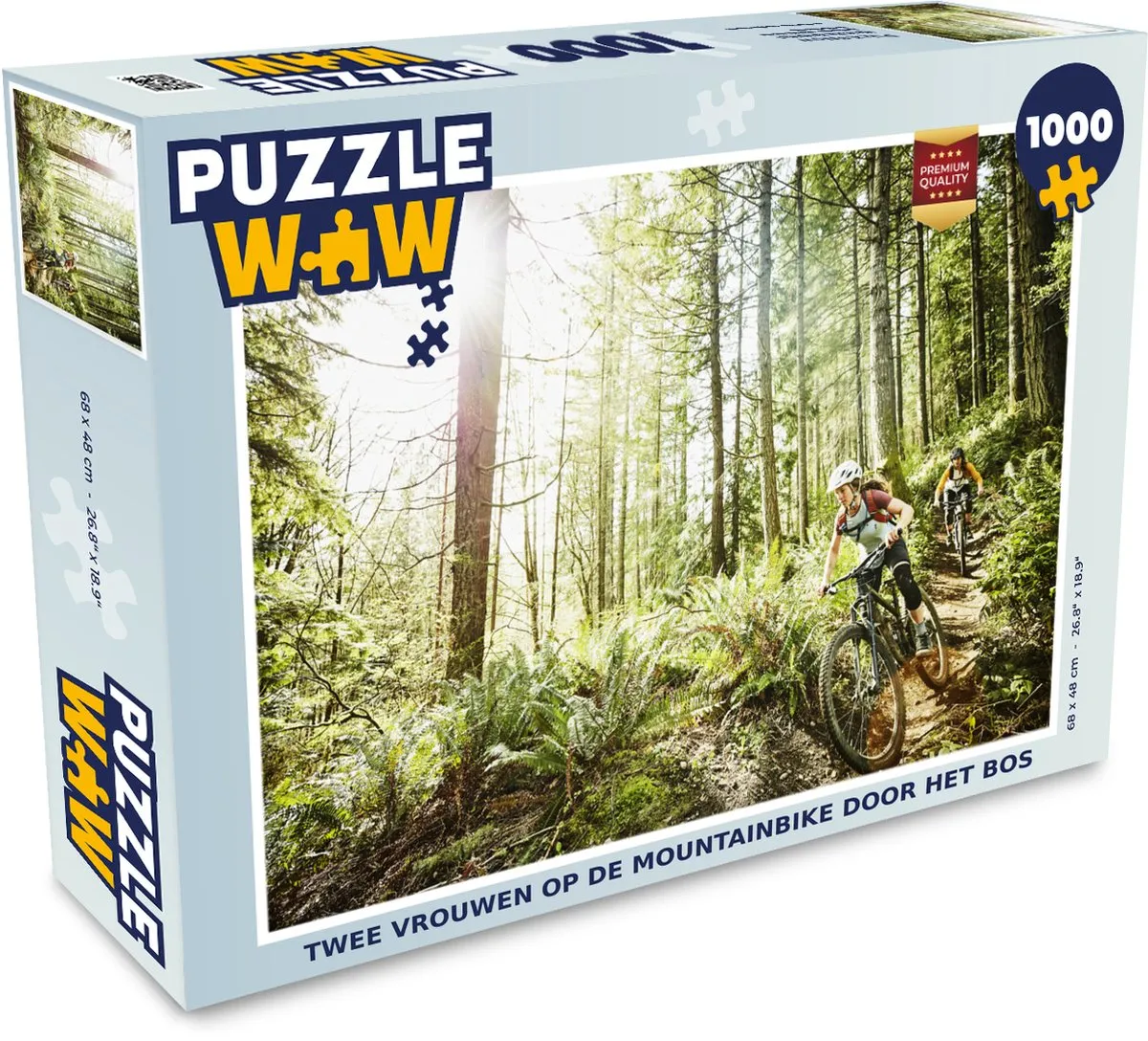 PuzzleWow Legpuzzel Twee Vrouwen op de Mountainbike 1000 Stuks