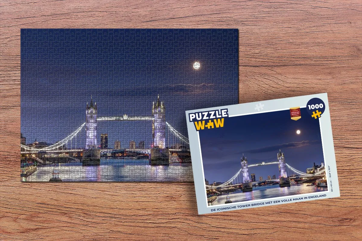 PuzzleWow Legpuzzel Tower Bridge 1000 Stuks - Multicolor