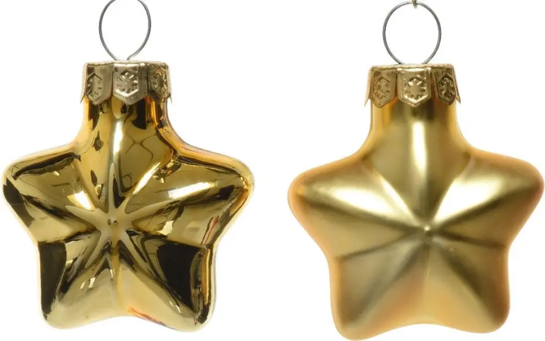 Decoris Ster Glas Glans-Mat Licht Goud 2x4.5x4cm