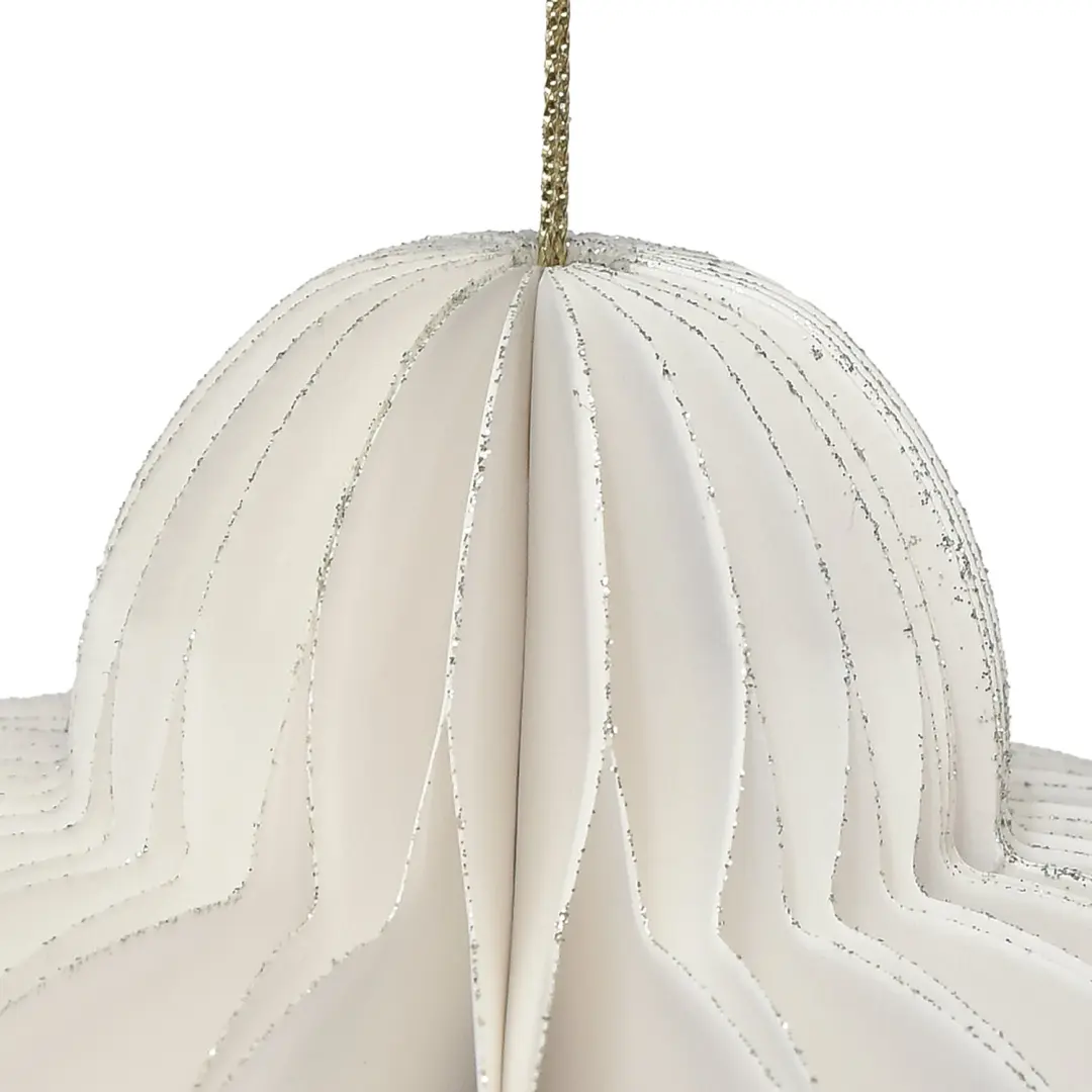 Kaemingk Papieren Pegel Kerstornament 20cm - Wit - afbeelding 6 van 6