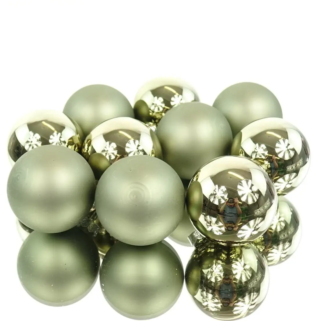 Kaemingk Kerstballen Glas Ø6cm Rozemarijn - 10 stuks - afbeelding 3 van 5