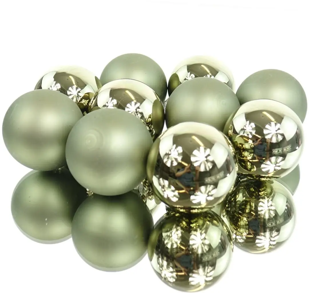 Kaemingk Kerstballen Glas Ø6cm Rozemarijn - 10 stuks - afbeelding 5 van 5