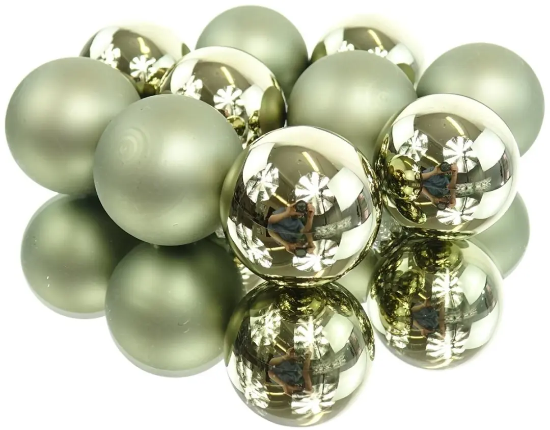 Kaemingk Kerstballen Glas Ø6cm Rozemarijn - 10 stuks - afbeelding 2 van 5