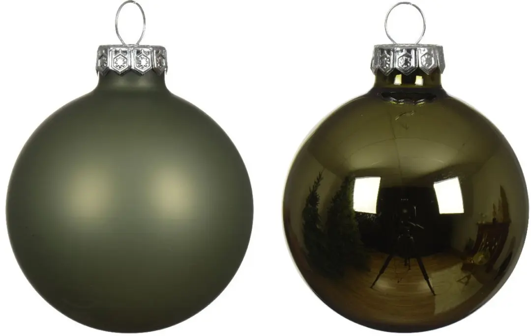 Kaemingk Kerstballen Glas Ø6cm Rozemarijn - 10 stuks - afbeelding 4 van 5