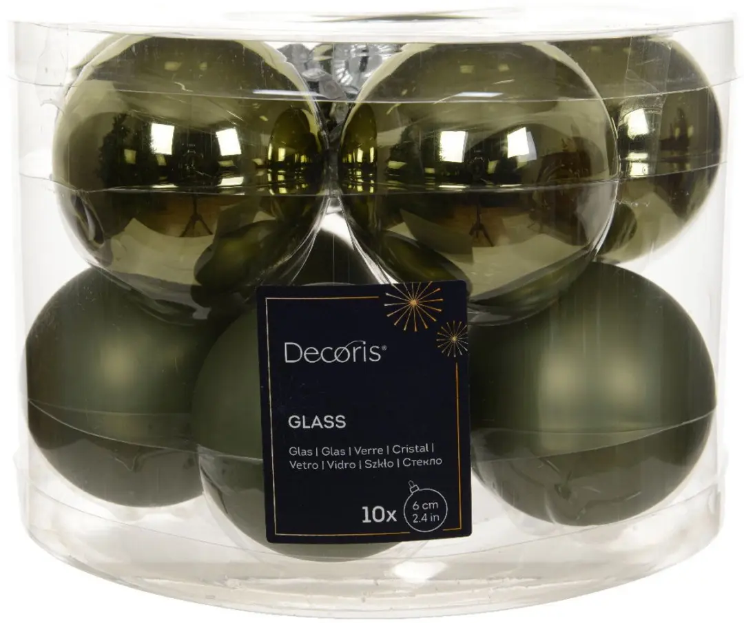 Kaemingk Kerstballen Glas Ø6cm Rozemarijn