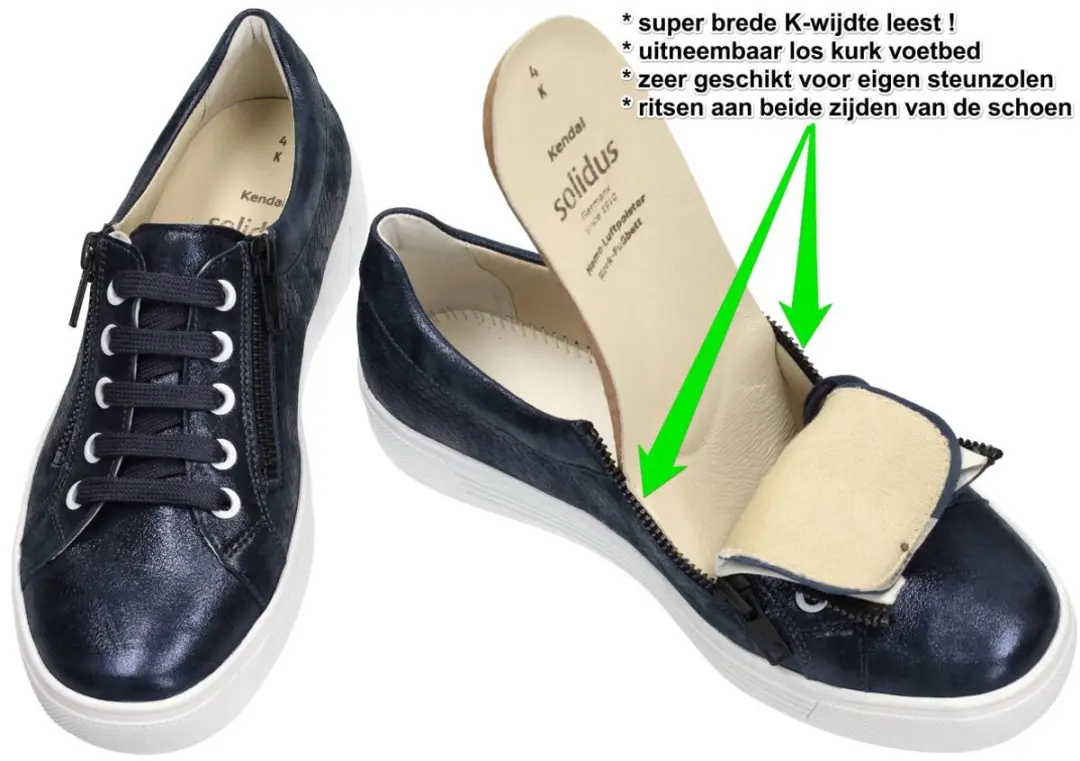 Solidus Dames Sneakers - Donkerblauw - 36.5 - afbeelding 2 van 3