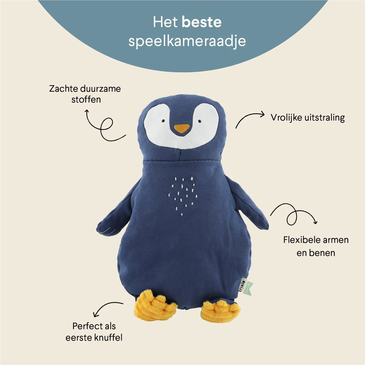 Trixie Mr. Penguin Pluche Knuffel - Blauw