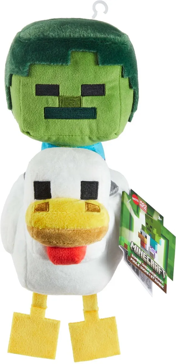 Mattel Minecraft Chicken Jockey Pluche - 20cm Multicolor