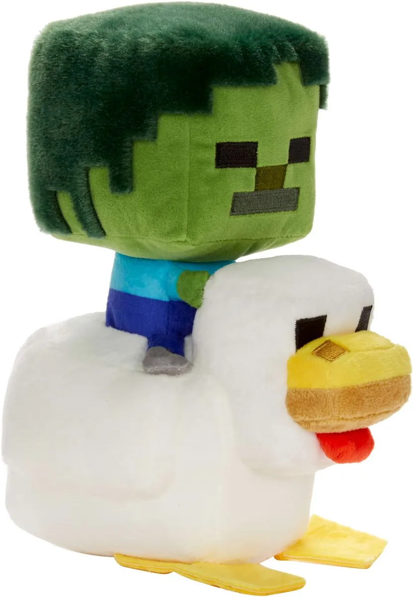 Mattel Minecraft Chicken Jockey Pluche - 20cm Multicolor