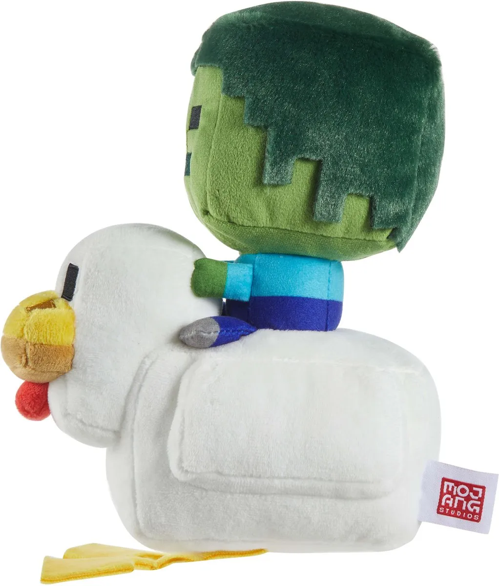 Mattel Minecraft Chicken Jockey Pluche - 20cm Multicolor