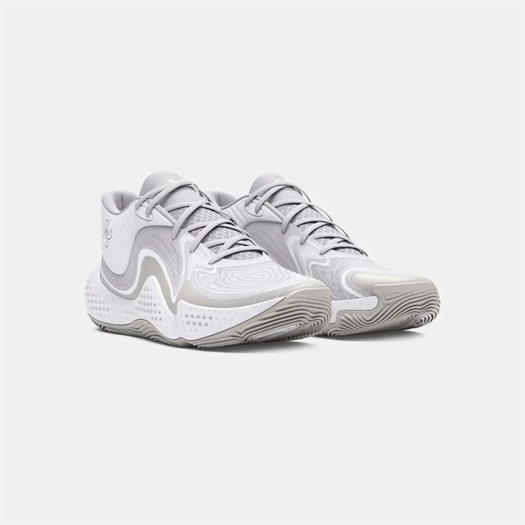 Under Armour Spawn 6 Mid Basketbalschoenen - White - 43 - afbeelding 4 van 6
