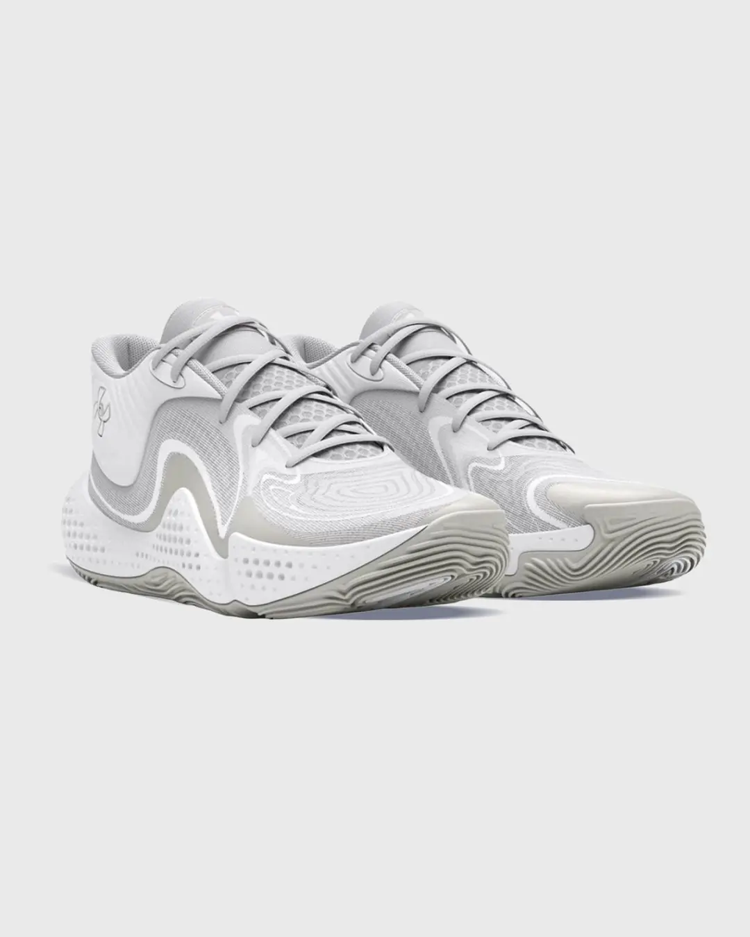 Under Armour Spawn 6 Mid Basketbalschoenen - White - 43 - afbeelding 6 van 6
