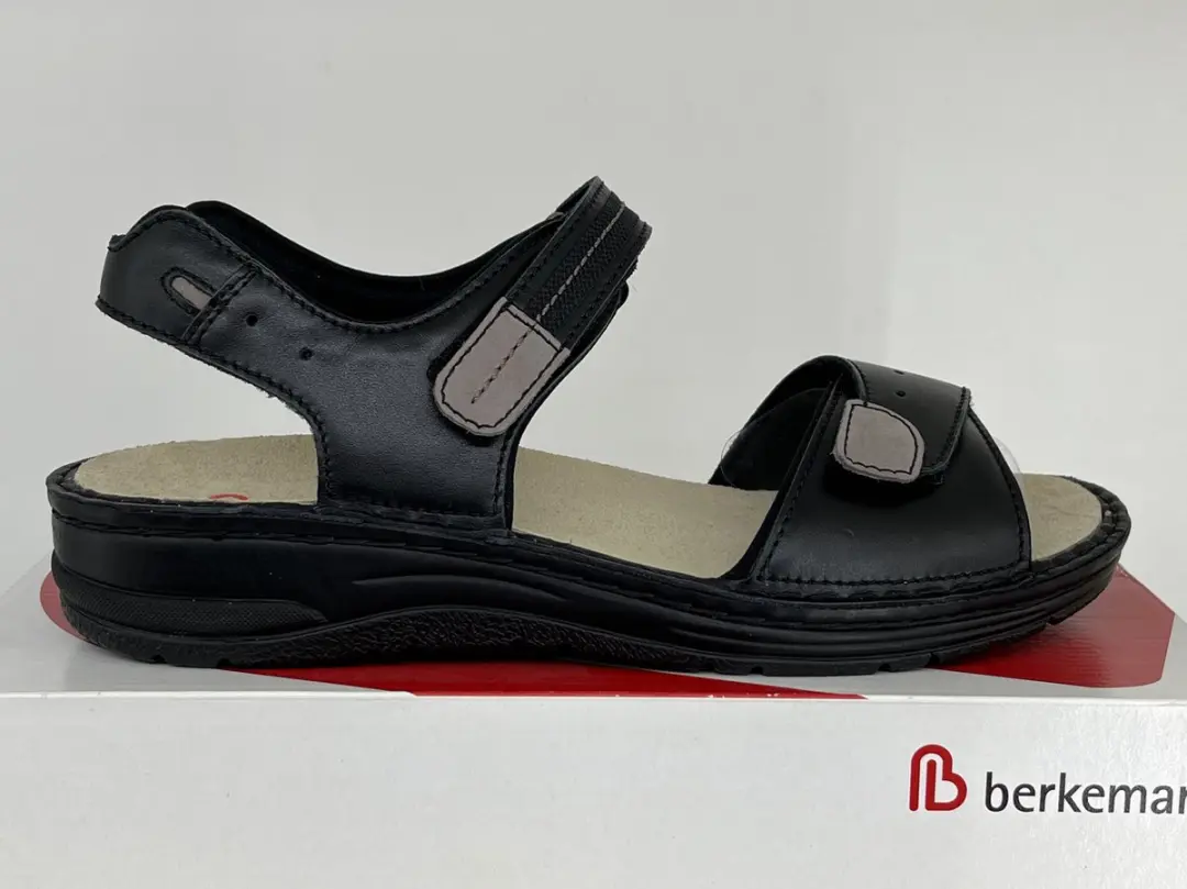 Berkemann Leni zwarte leren sandalen 03102-900 Maat UK 4,5