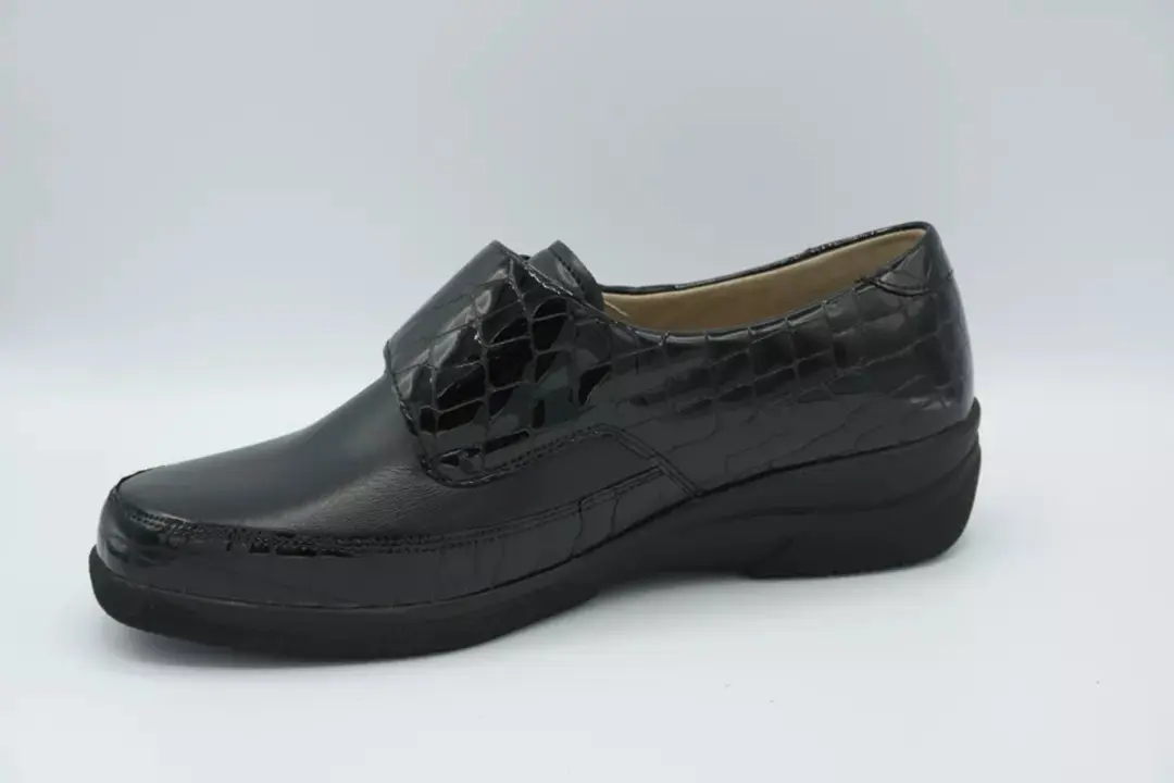 SOLIDUS - Schoenen - dames - Hedda 26530-00023, FLEX kalfsleer, Krokolack, Nappa, zwart (K) maat EU: 41 1/3 en UK: 7,5 - afbeelding 4 van 6