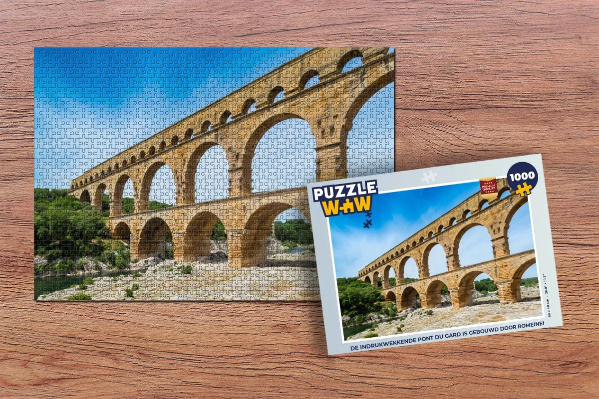 PuzzleWow Pont du Gard Legpuzzel 1000 Stuks - Multicolor