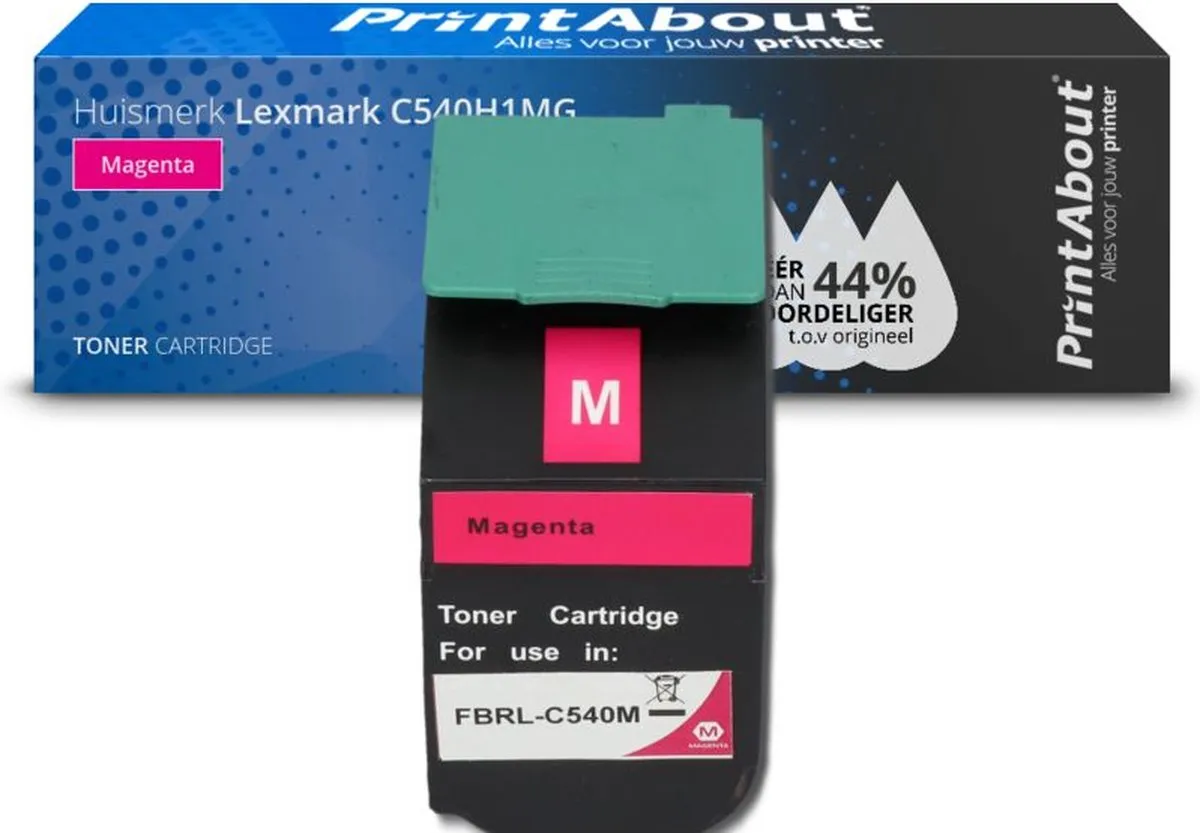 PrintAbout Lexmark C540H1MG Toner Magenta - 2.500 Pagina's