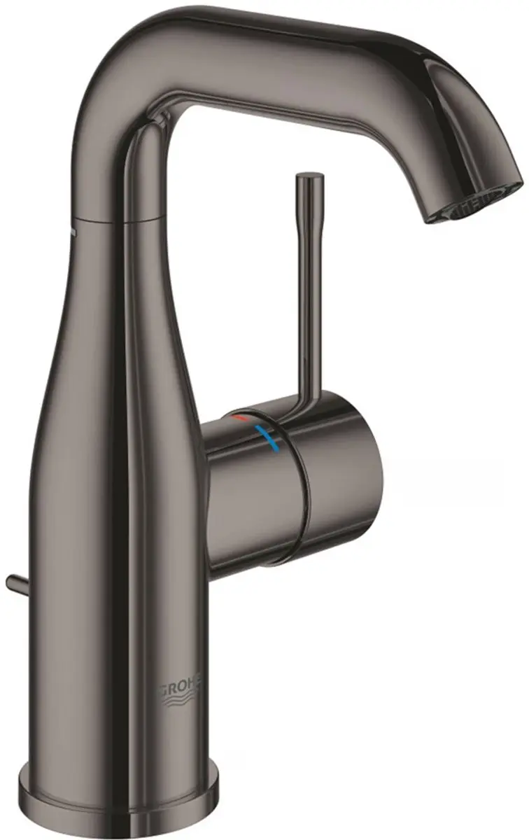 Grohe Essence wastafelmengkraan M-size met waste en hoge uitloop hard graphite g